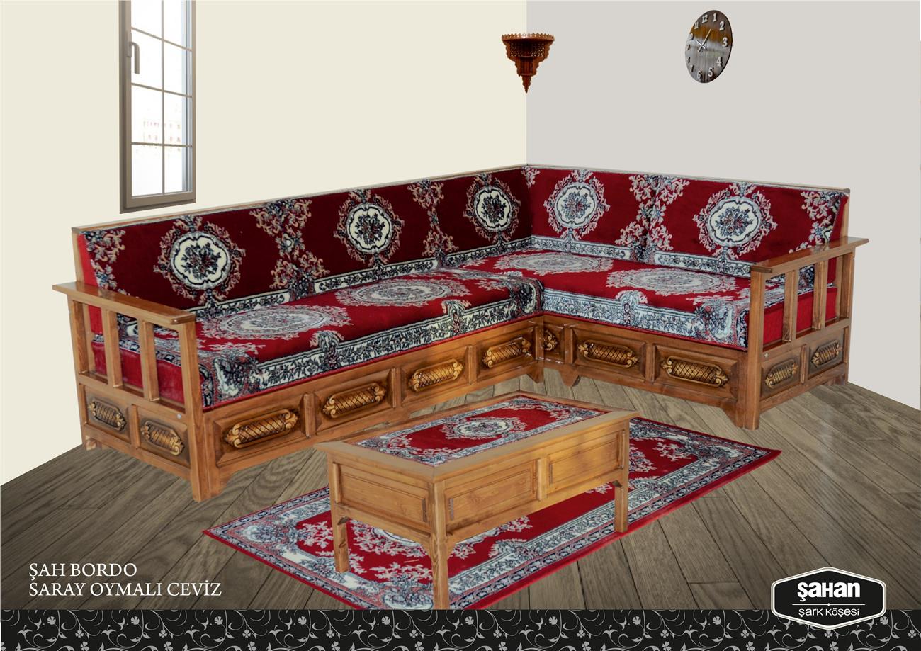Şah Bordo Saray Oymalı Ceviz